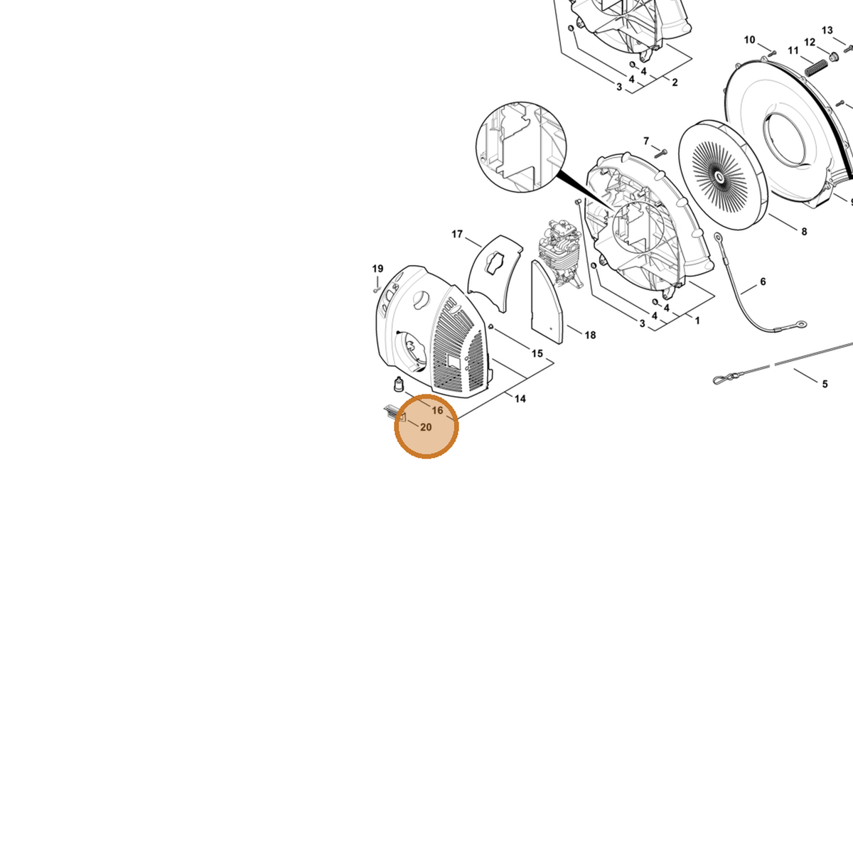STIHL part 4282-084-6800 — IPL diagram snippet (6x zoom, amber highlight)