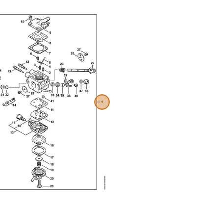 STIHL part 4282-120-0611 — IPL diagram snippet (6x zoom, amber highlight)