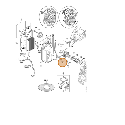 STIHL part 4282-120-0613 — IPL diagram snippet (6x zoom, amber highlight)