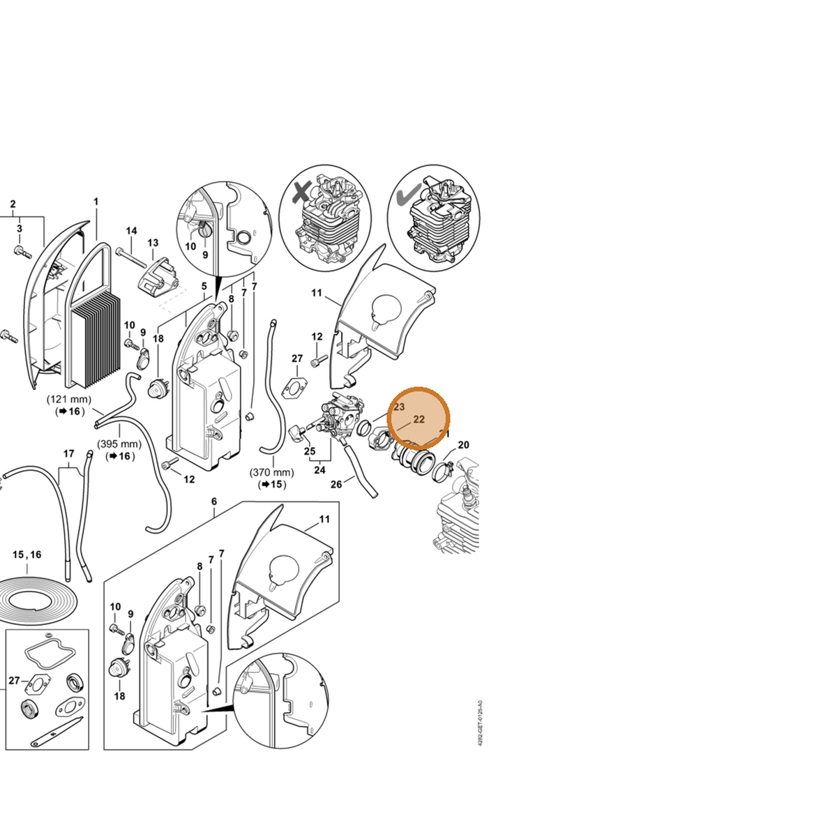 STIHL part 4282-120-2200 — IPL diagram snippet (6x zoom, amber highlight)