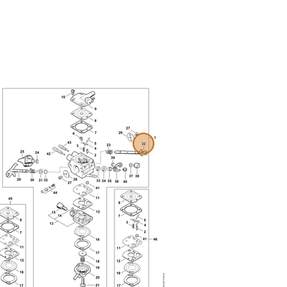STIHL part 4282-121-3000 — IPL diagram snippet (6x zoom, amber highlight)
