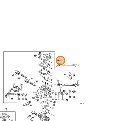 STIHL part 4282-122-3000 — IPL diagram snippet (6x zoom, amber highlight)