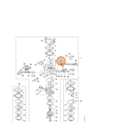 STIHL part 4282-122-3005 — IPL diagram snippet (6x zoom, amber highlight)