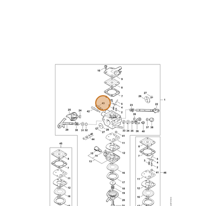STIHL part 4282-122-6705 — IPL diagram snippet (6x zoom, amber highlight)