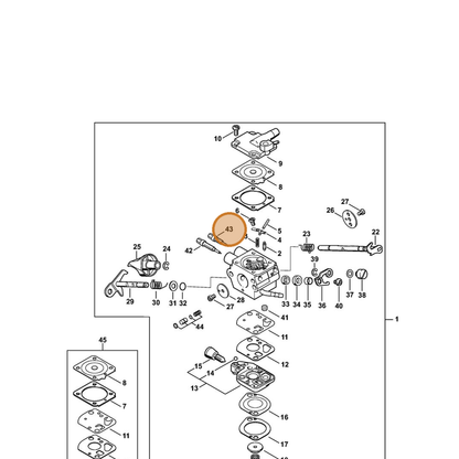 STIHL part 4282-122-6706 — IPL diagram snippet (6x zoom, amber highlight)
