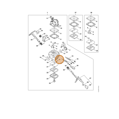 STIHL part 4282-122-9000 — IPL diagram snippet (6x zoom, amber highlight)