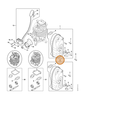 STIHL part 4282-140-0601 — IPL diagram snippet (6x zoom, amber highlight)