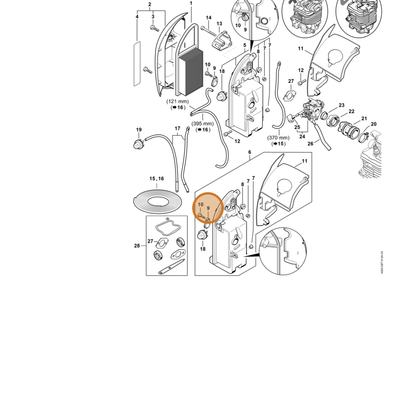 STIHL part 4282-141-2900 — IPL diagram snippet (6x zoom, amber highlight)