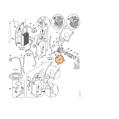 STIHL part 4282-141-8600 — IPL diagram snippet (6x zoom, amber highlight)