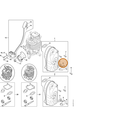 STIHL part 4282-145-8102 — IPL diagram snippet (6x zoom, amber highlight)
