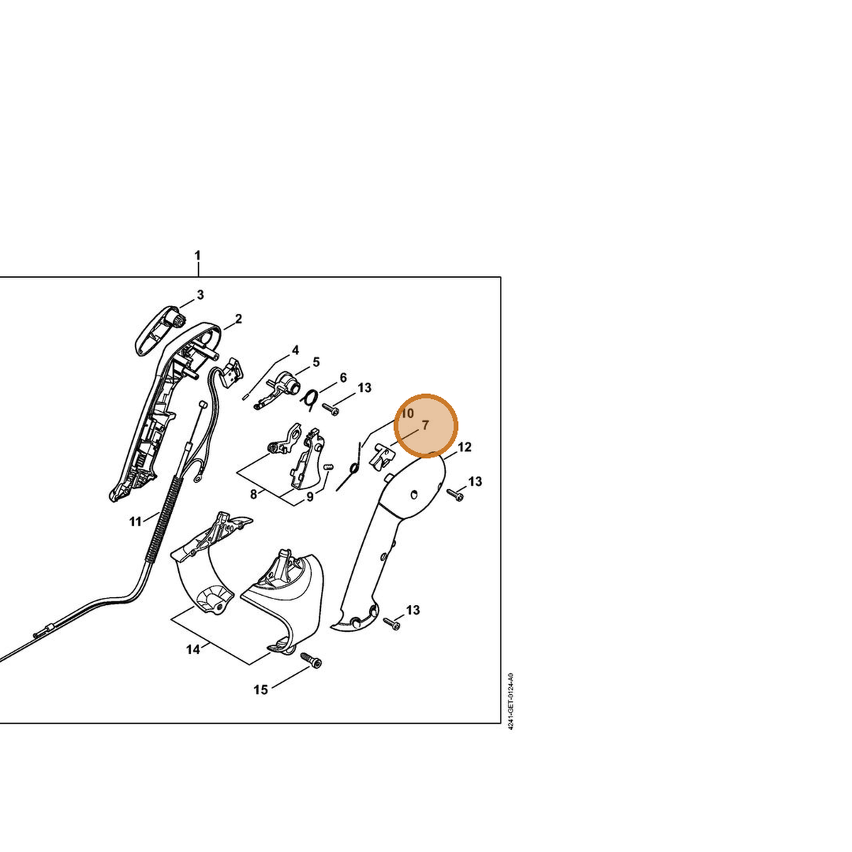 STIHL part 4282-182-0800 — IPL diagram snippet (6x zoom, amber highlight)