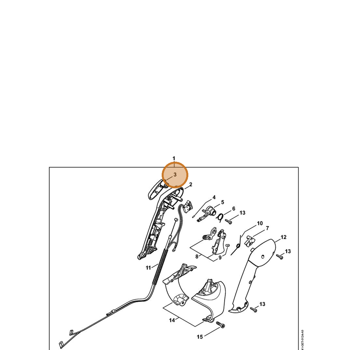 STIHL part 4282-182-2900 — IPL diagram snippet (6x zoom, amber highlight)