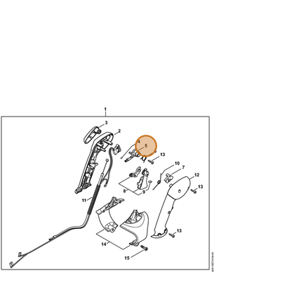 STIHL part 4282-182-4300 — IPL diagram snippet (6x zoom, amber highlight)