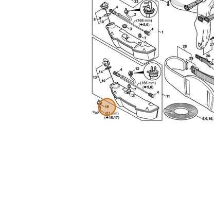 STIHL part 4282-350-1400 — IPL diagram snippet (6x zoom, amber highlight)