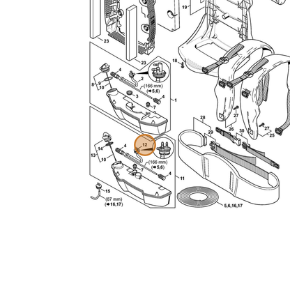 STIHL part 4282-350-1401 — IPL diagram snippet (6x zoom, amber highlight)
