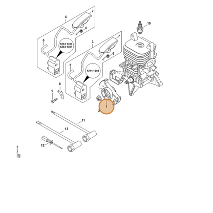STIHL part 4282-400-1200 — IPL diagram snippet (6x zoom, amber highlight)