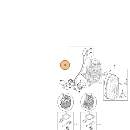 STIHL part 4282-400-1308 — IPL diagram snippet (6x zoom, amber highlight)