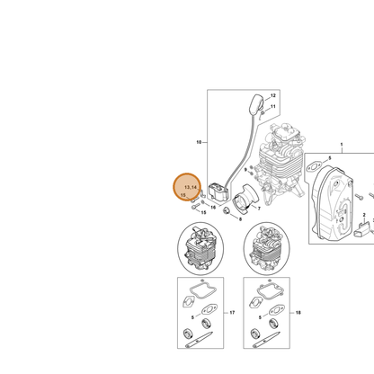 STIHL part 4282-431-2101 — IPL diagram snippet (6x zoom, amber highlight)