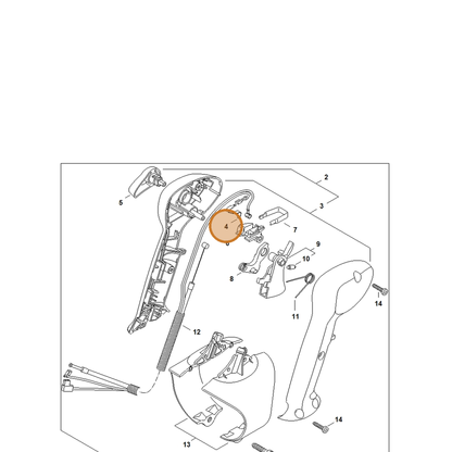 STIHL part 4282-442-1603 — IPL diagram snippet (6x zoom, amber highlight)
