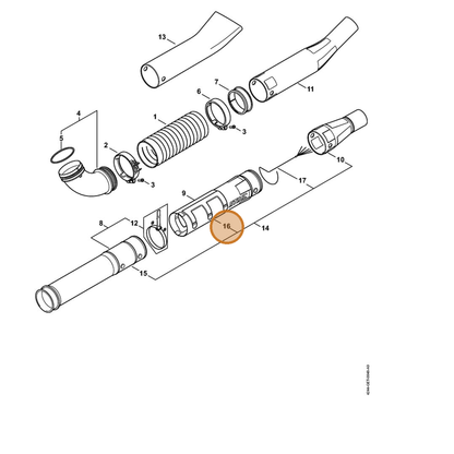 STIHL part 4282-700-1801 — IPL diagram snippet (6x zoom, amber highlight)