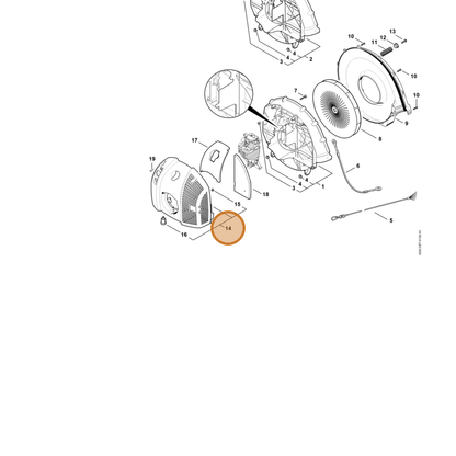 STIHL part 4282-700-2102 — IPL diagram snippet (6x zoom, amber highlight)
