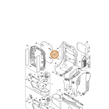 STIHL part 4282-700-3806 — IPL diagram snippet (6x zoom, amber highlight)