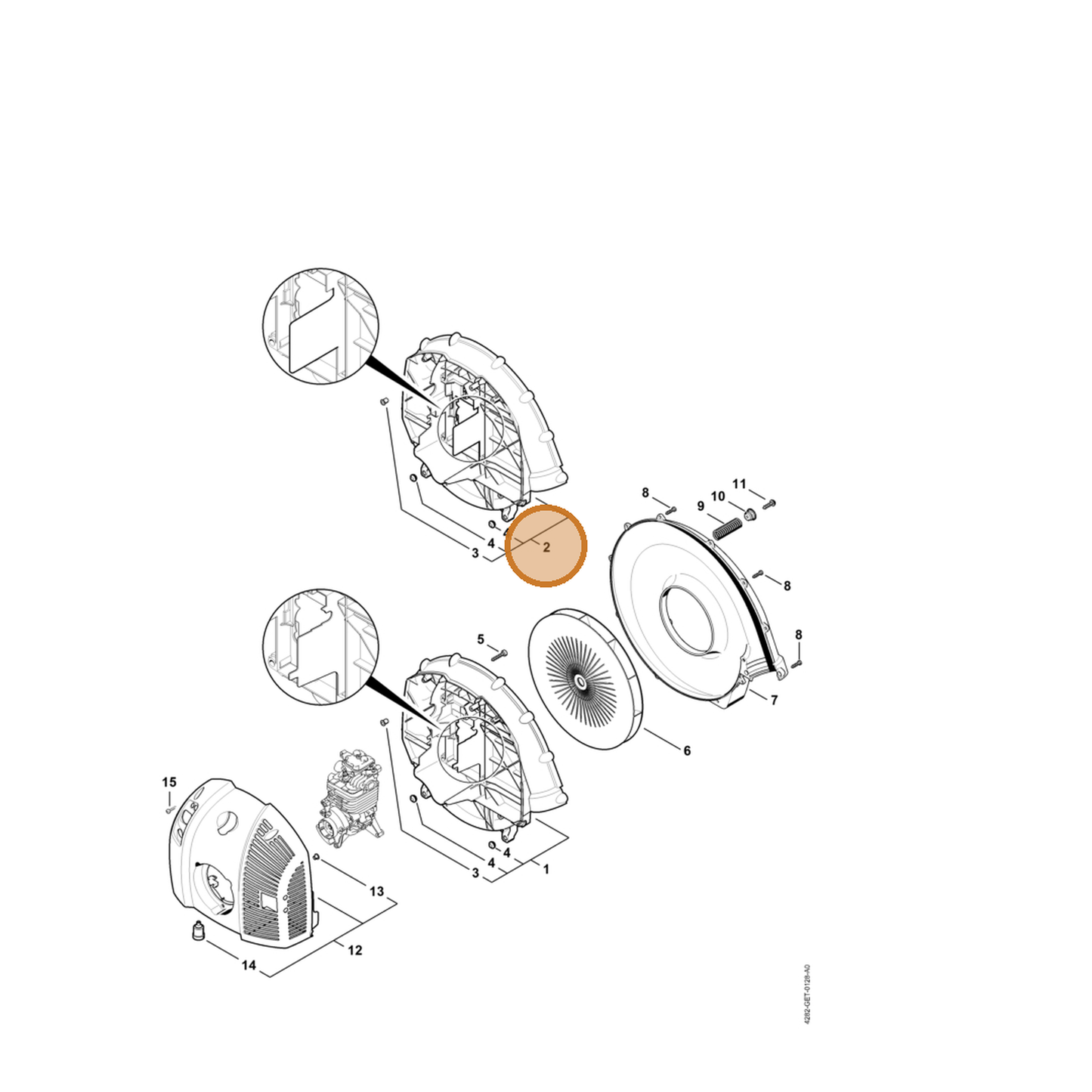 STIHL part 4282-700-4104 — IPL diagram snippet (6x zoom, amber highlight)