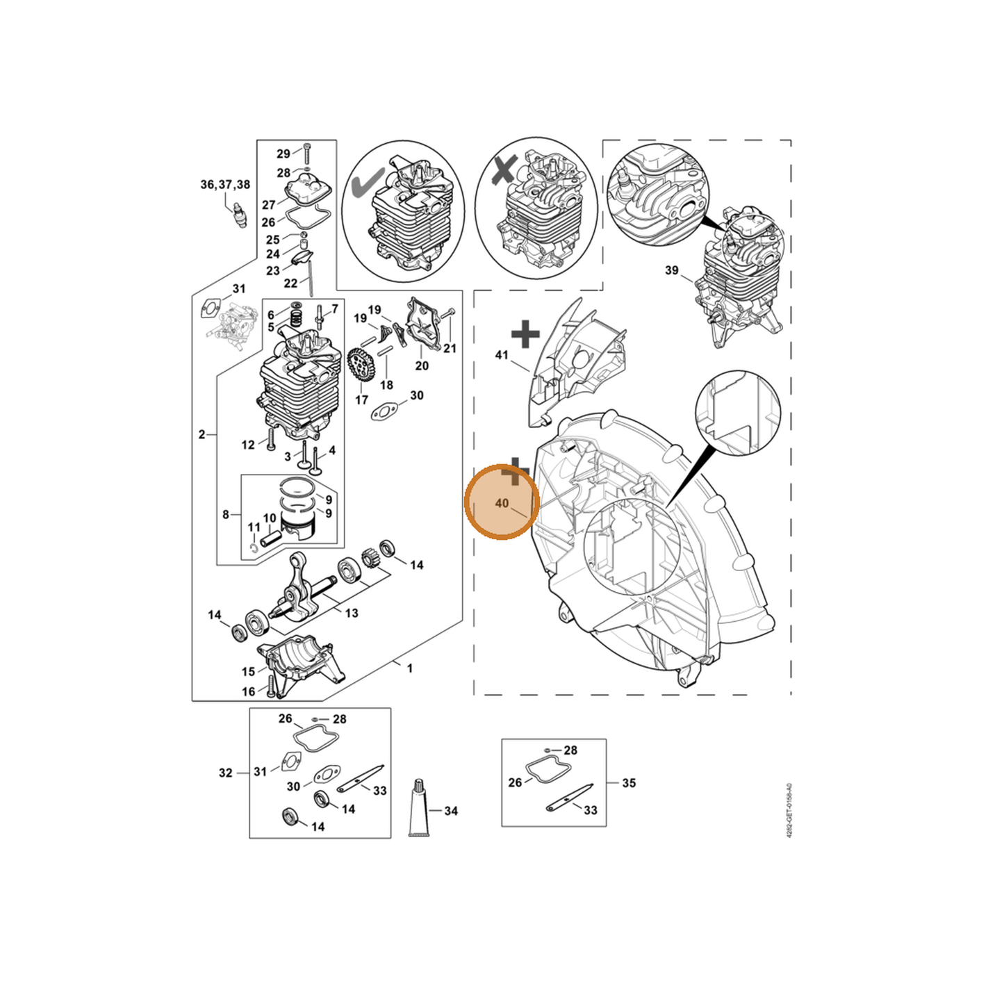 STIHL part 4282-700-4107 — IPL diagram snippet (6x zoom, amber highlight)