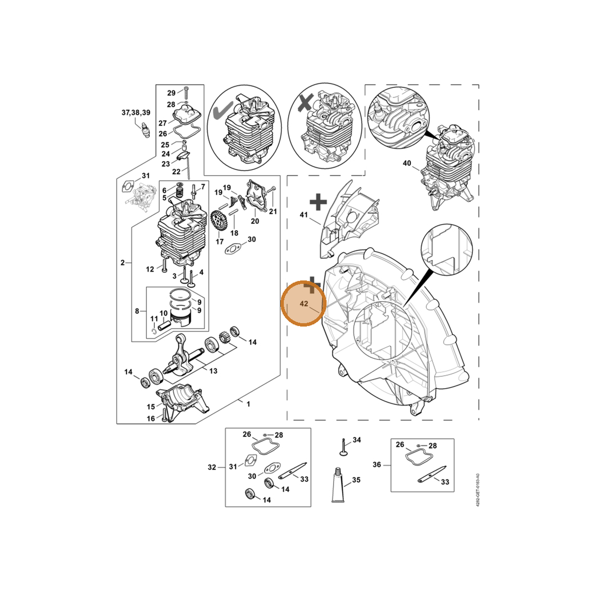 STIHL part 4282-700-4109 — IPL diagram snippet (6x zoom, amber highlight)