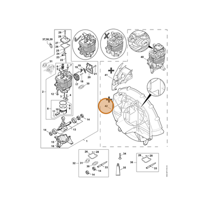 STIHL part 4282-700-4109 — IPL diagram snippet (6x zoom, amber highlight)