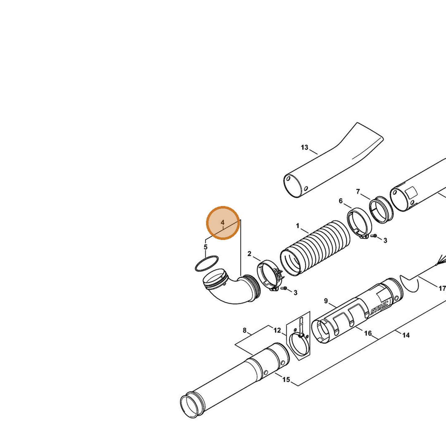 STIHL part 4282-700-6900 — IPL diagram snippet (6x zoom, amber highlight)