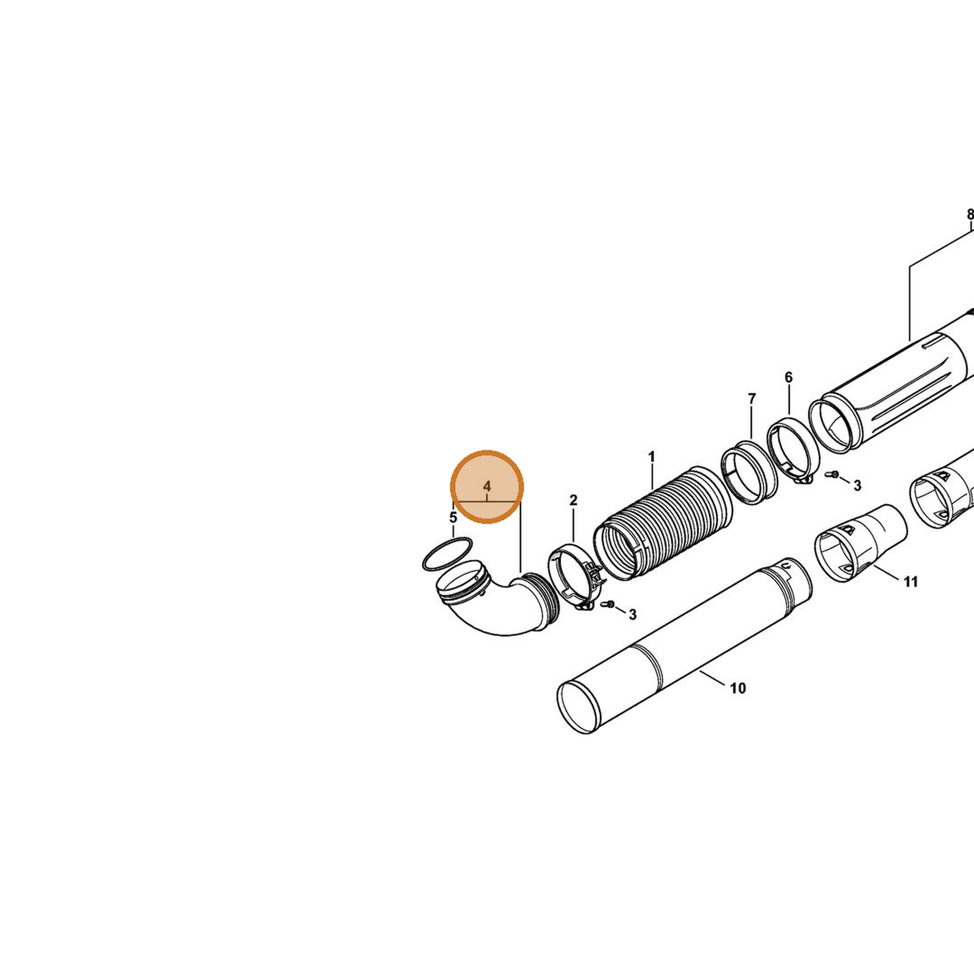 STIHL part 4282-700-6901 — IPL diagram snippet (6x zoom, amber highlight)
