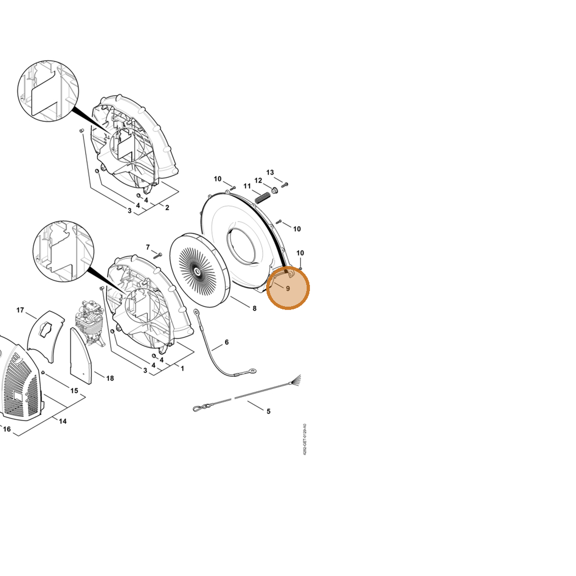 STIHL part 4282-701-0700 — IPL diagram snippet (6x zoom, amber highlight)