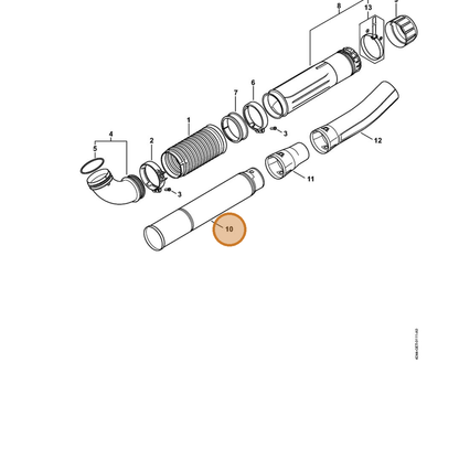STIHL part 4282-701-5408 — IPL diagram snippet (6x zoom, amber highlight)