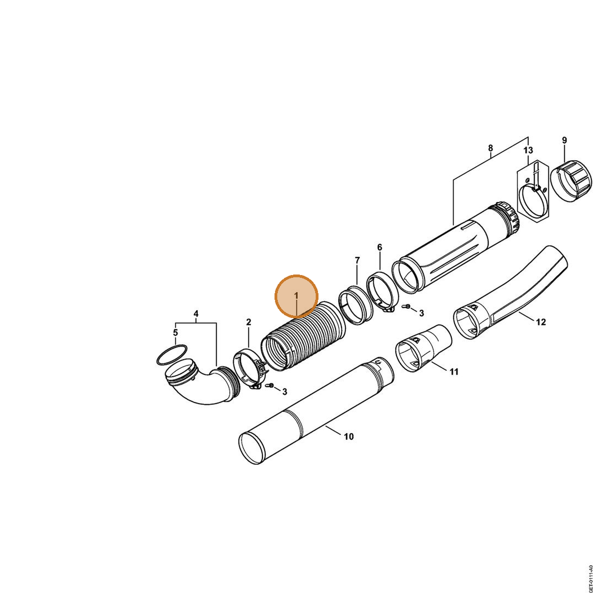 STIHL part 4282-701-6102 — IPL diagram snippet (6x zoom, amber highlight)