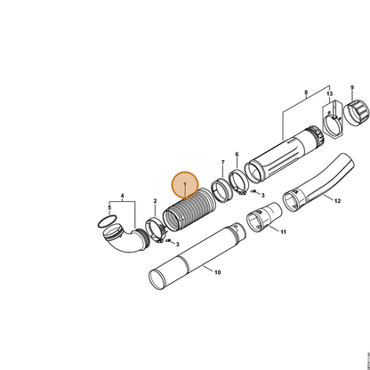 STIHL part 4282-701-6102 — IPL diagram snippet (6x zoom, amber highlight)