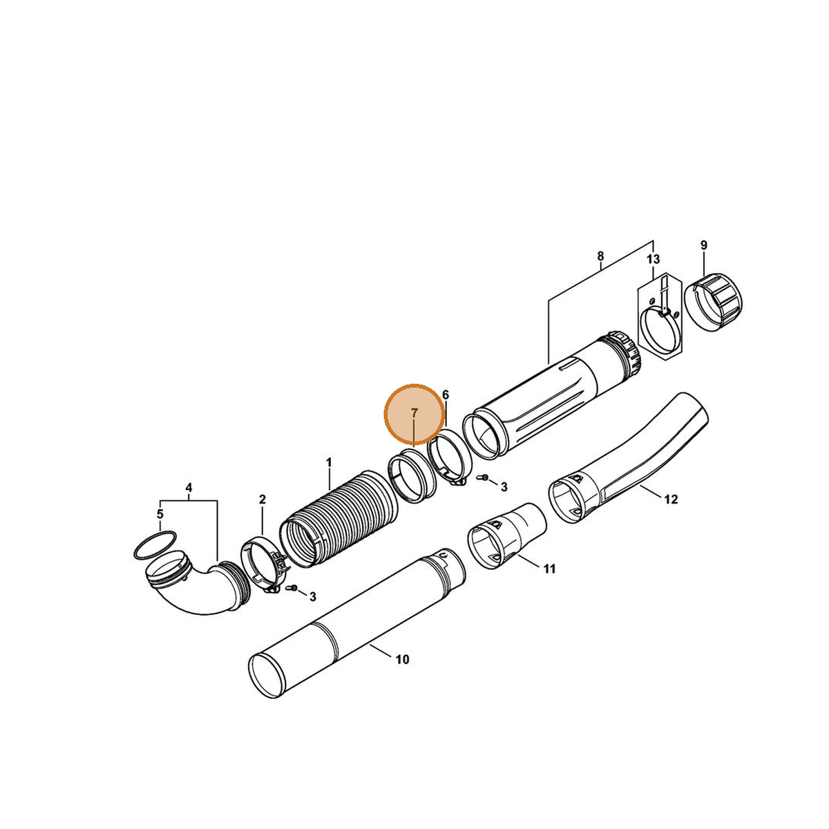 STIHL part 4282-701-6301 — IPL diagram snippet (6x zoom, amber highlight)