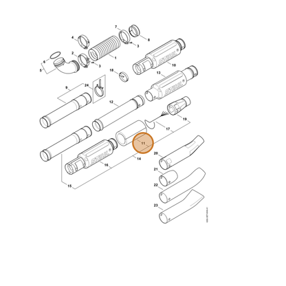 STIHL part 4282-706-3221 — IPL diagram snippet (6x zoom, amber highlight)