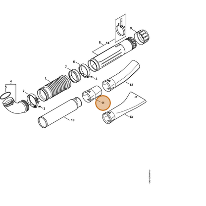 STIHL part 4282-708-6302 — IPL diagram snippet (6x zoom, amber highlight)