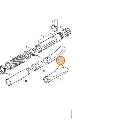STIHL part 4282-708-6303 — IPL diagram snippet (6x zoom, amber highlight)