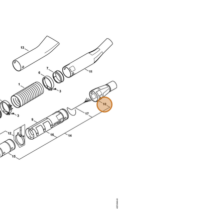 STIHL part 4282-708-6360 — IPL diagram snippet (6x zoom, amber highlight)