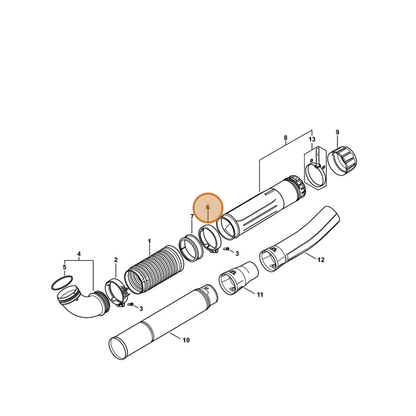 STIHL part 4282-708-8703 — IPL diagram snippet (6x zoom, amber highlight)