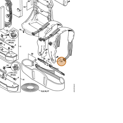STIHL part 4282-710-9020 — IPL diagram snippet (6x zoom, amber highlight)