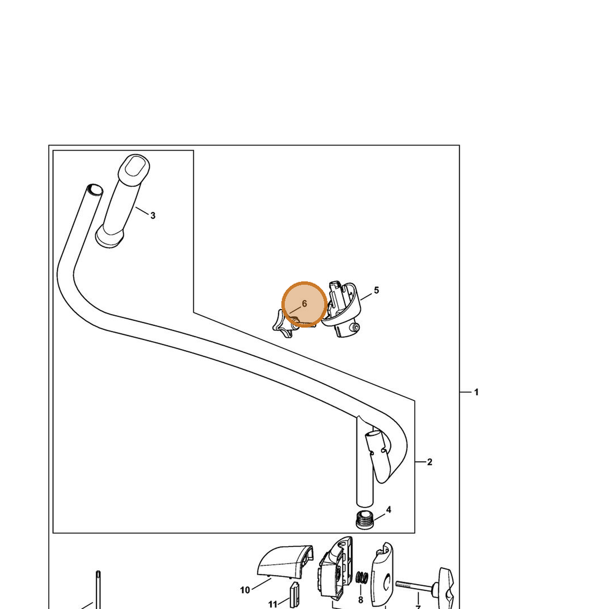 STIHL part 4282-710-9300 — IPL diagram snippet (6x zoom, amber highlight)