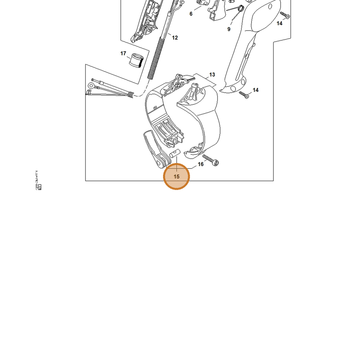 STIHL part 4282-740-5300 — IPL diagram snippet (6x zoom, amber highlight)