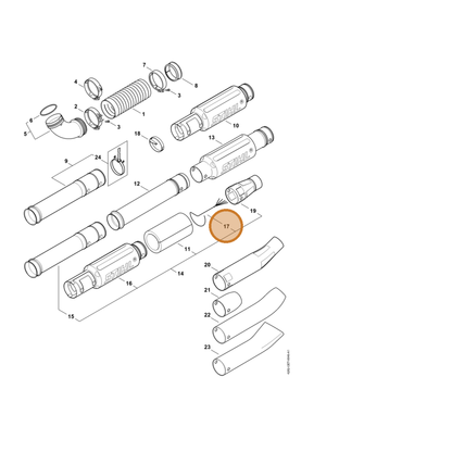 STIHL part 4282-740-7103 — IPL diagram snippet (6x zoom, amber highlight)