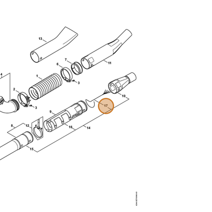 STIHL part 4282-740-7104 — IPL diagram snippet (6x zoom, amber highlight)