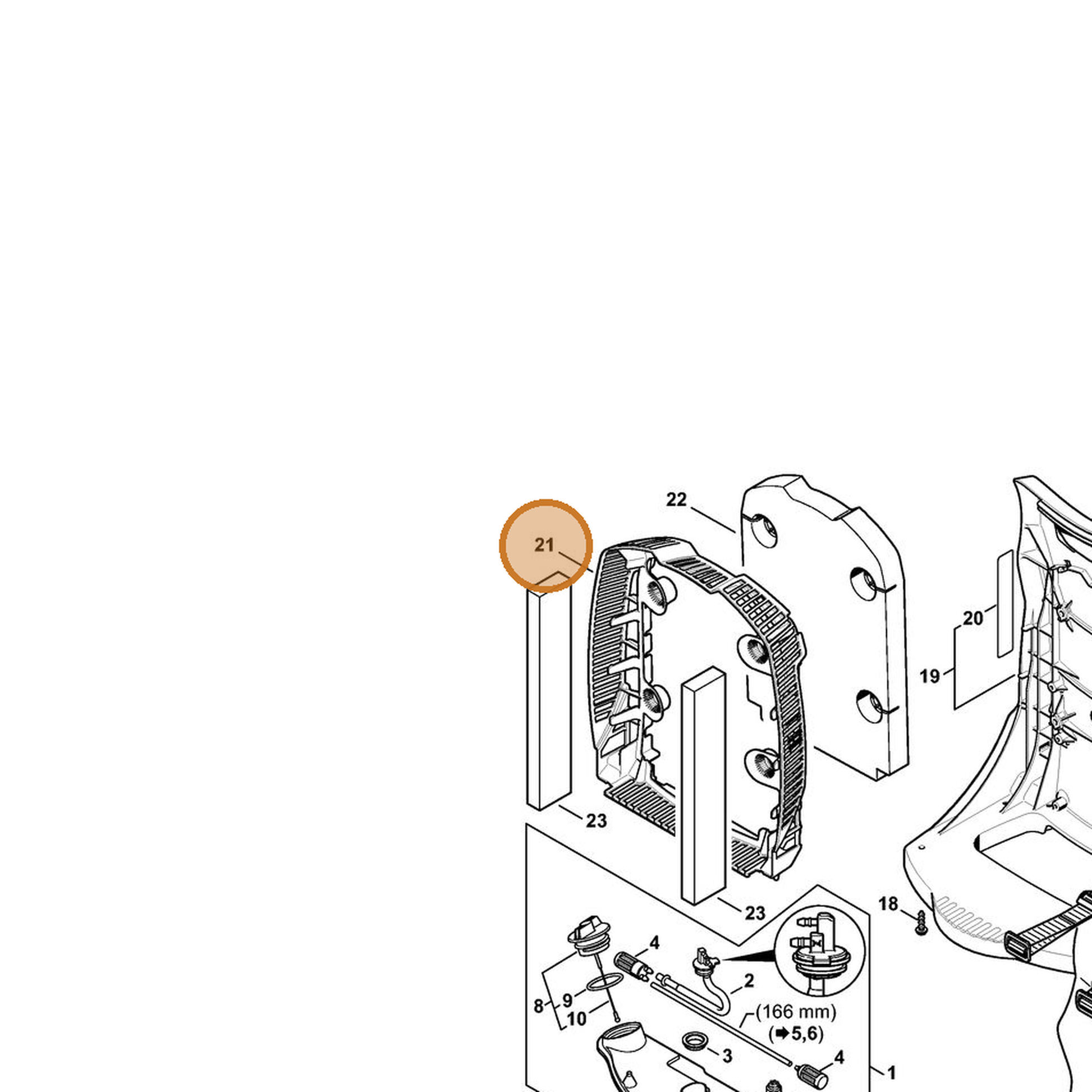 STIHL part 4282-760-8101 — IPL diagram snippet (6x zoom, amber highlight)