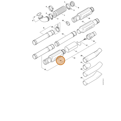 STIHL part 4282-780-8201 — IPL diagram snippet (6x zoom, amber highlight)