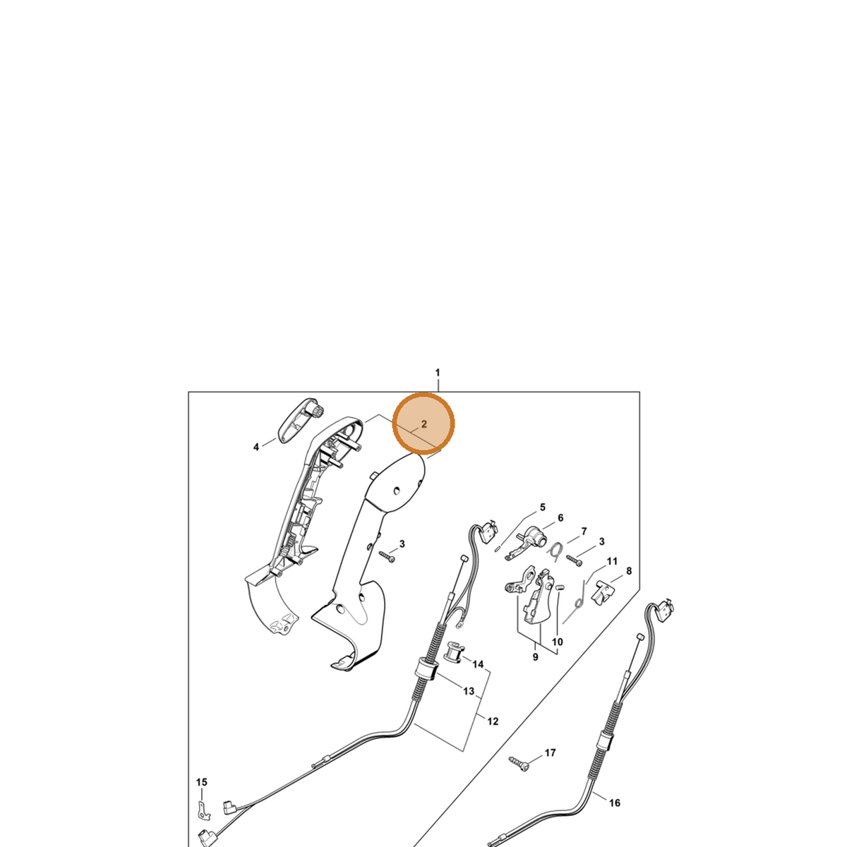 STIHL part 4282-790-0300 — IPL diagram snippet (6x zoom, amber highlight)